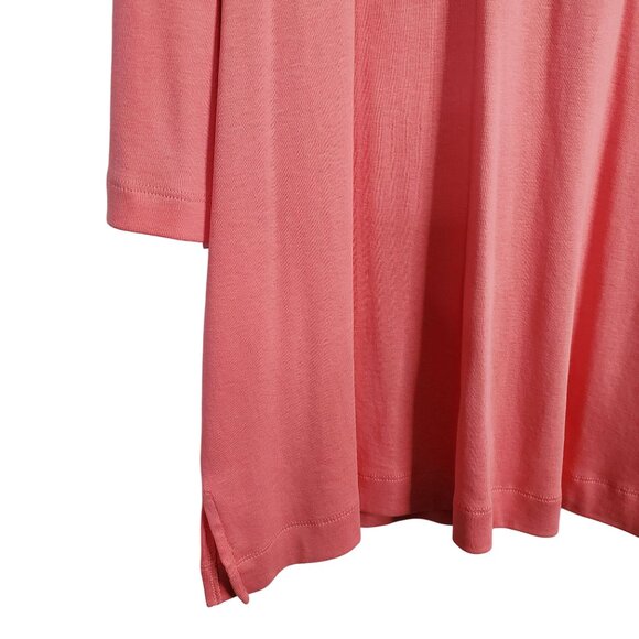 Chico's 2 Size XL Top Ultimate Tee Blocked Tunic Pima Cotton Knit Relaxed NWT - Picture 9 of 11